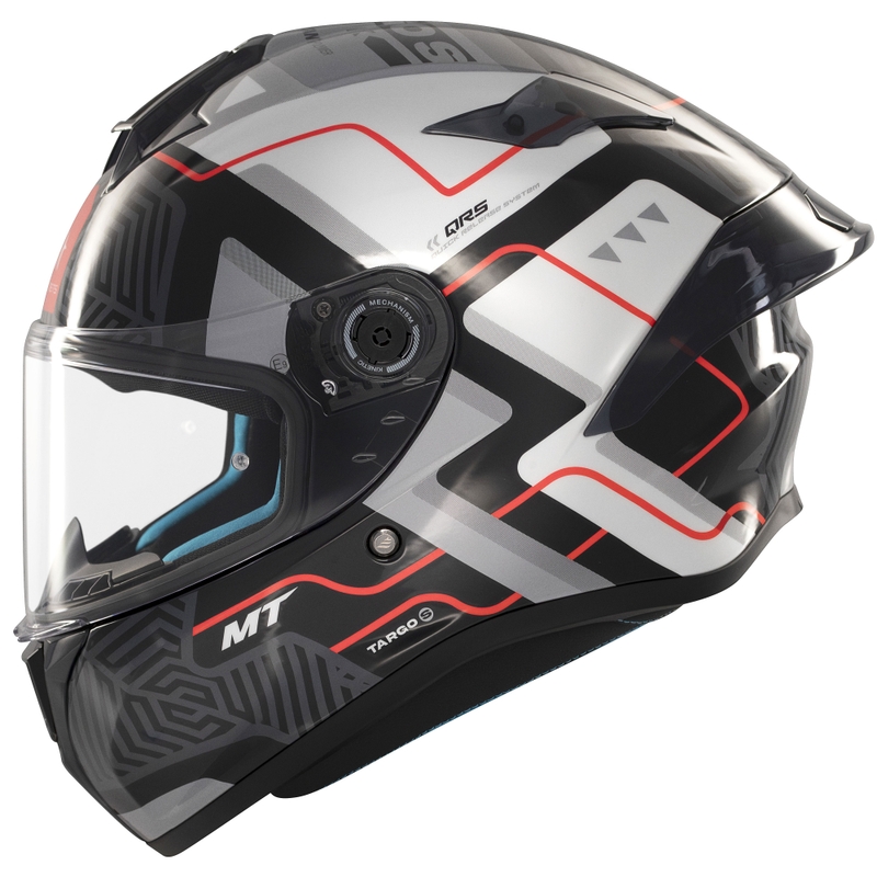 Integrierter Motorradhelm MT Targo S Brik glänzend schwarz-weiß