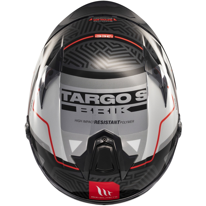 Integrierter Motorradhelm MT Targo S Brik glänzend schwarz-weiß