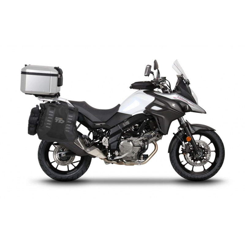 Complete set of SHAD TERRA TR40 adventure saddlebags and SHAD TERRA aluminium 55L topcase, including mounting kit SHAD SUZUKI DL 650 V-Strom
