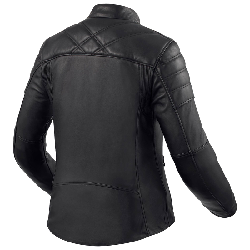 Revit London Damen Leder Motorradjacke Schwarz