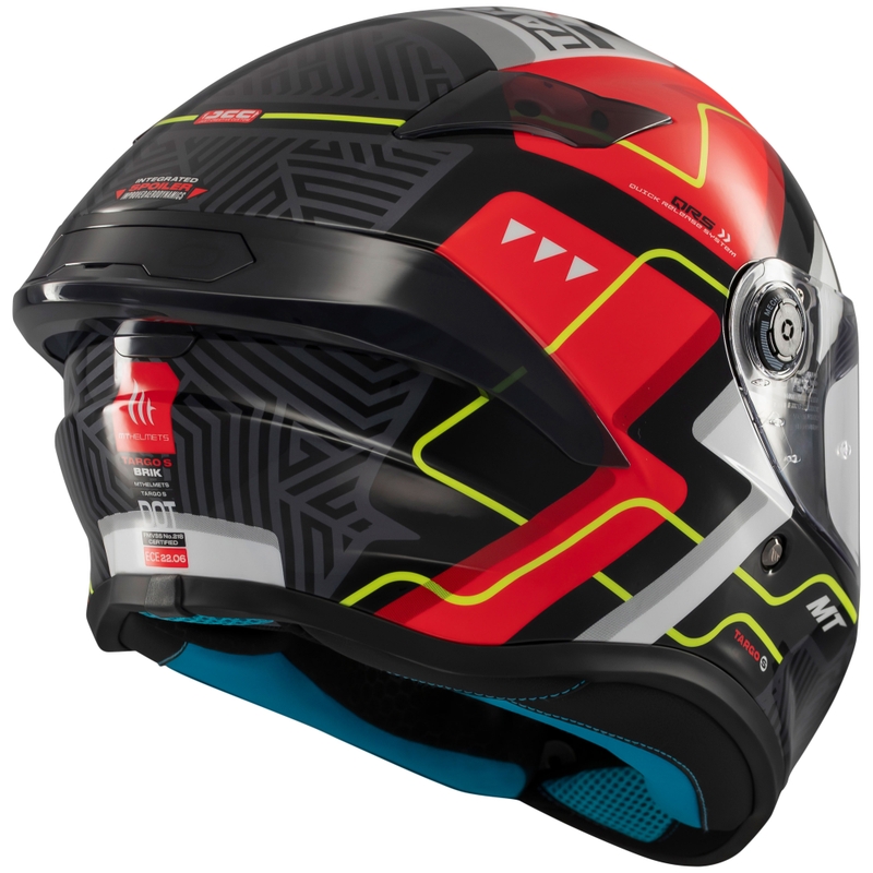Integrierter Motorradhelm MT Targo S Brik glänzend schwarz-rot