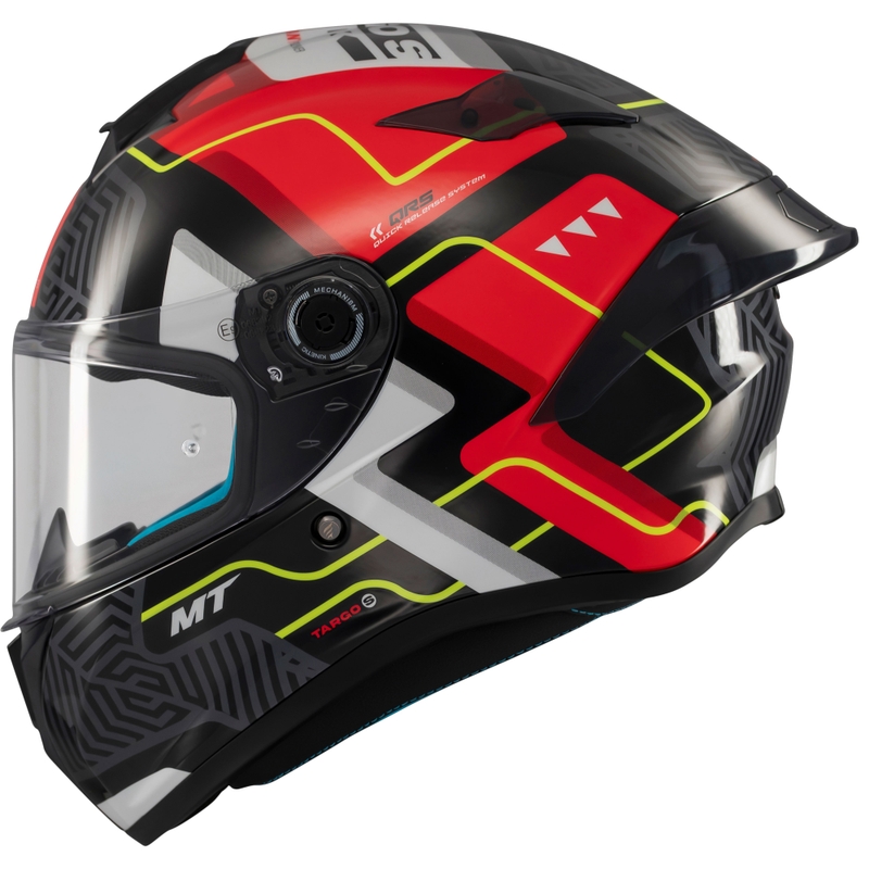 Integrierter Motorradhelm MT Targo S Brik glänzend schwarz-rot