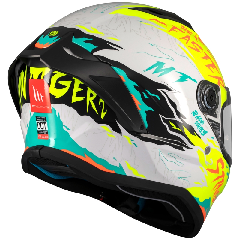 Integrierter Motorradhelm MT Stinger 2 Ardent weiß-gelb