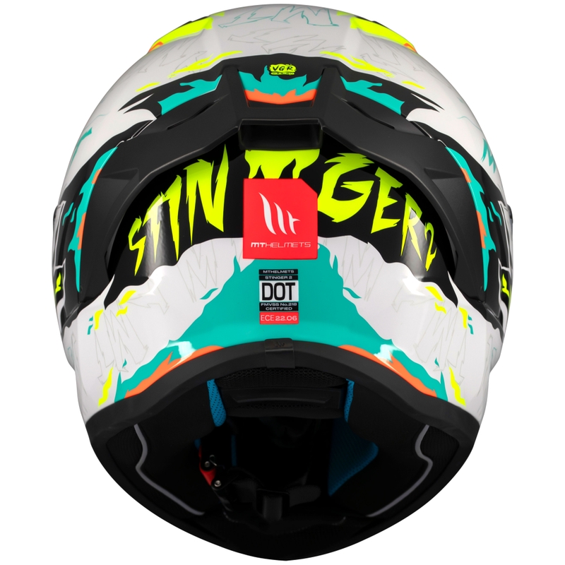 Integrierter Motorradhelm MT Stinger 2 Ardent weiß-gelb