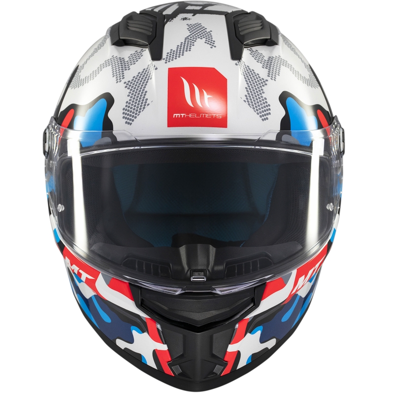 Integrierter Motorradhelm MT Stinger 2 Yozu weiß-blau