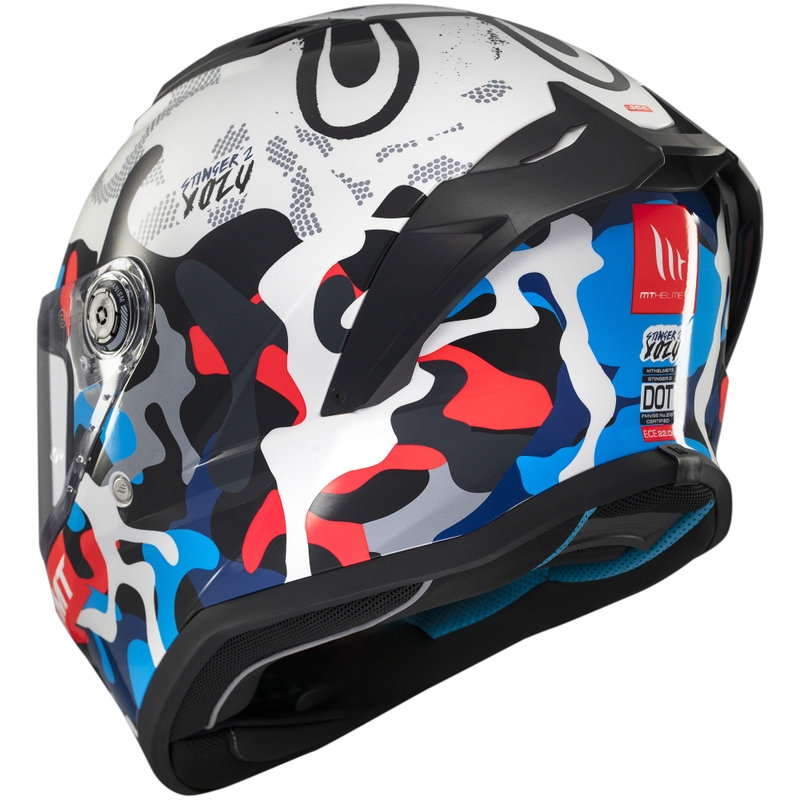 Integrierter Motorradhelm MT Stinger 2 Yozu weiß-blau