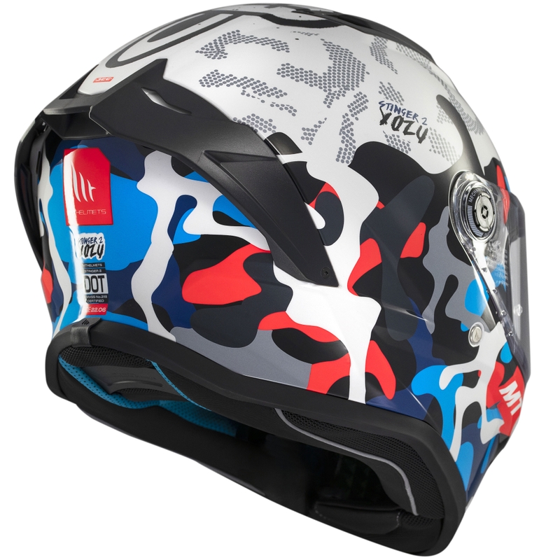 Integrierter Motorradhelm MT Stinger 2 Yozu weiß-blau