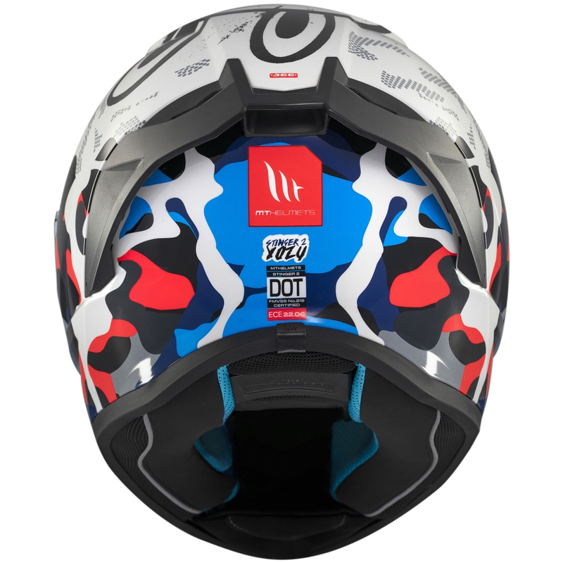 Integrierter Motorradhelm MT Stinger 2 Yozu weiß-blau