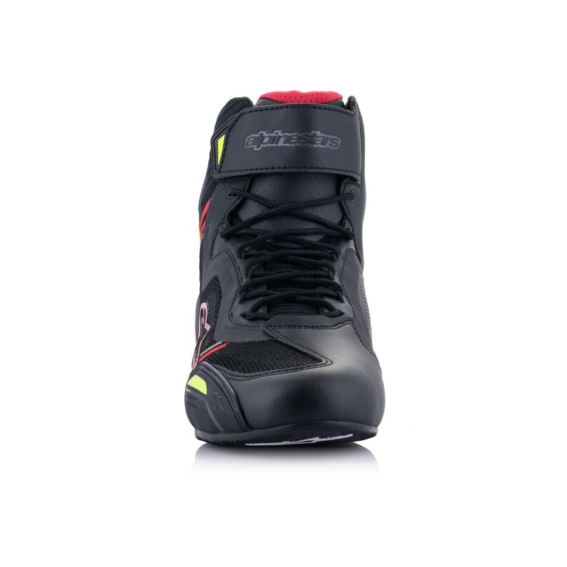 Alpinestars Faster-3 Rideknit Motorradstiefel schwarz-rot-fluo gelb-grau