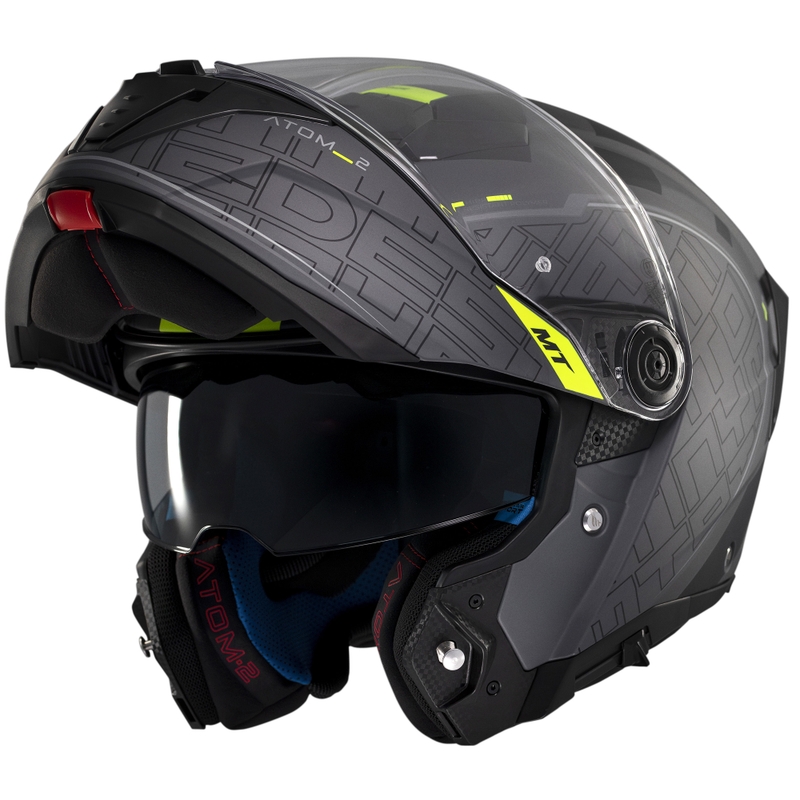Klappbarer Motorradhelm MT Atom 2 SV Destiny mattschwarz-grau