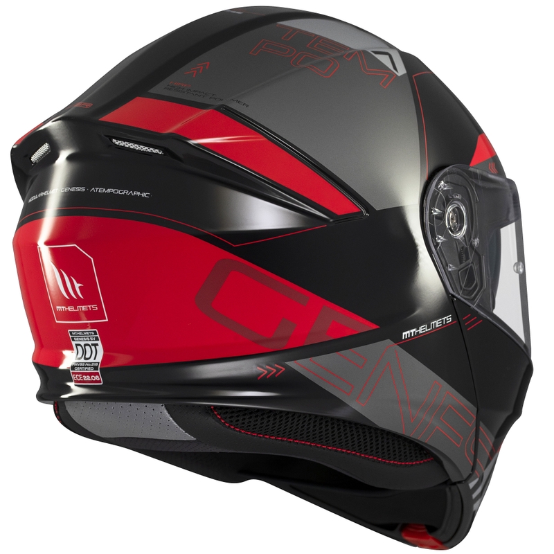 Klappbarer Motorradhelm MT Genesis SV Atempo schwarz-grau-rot