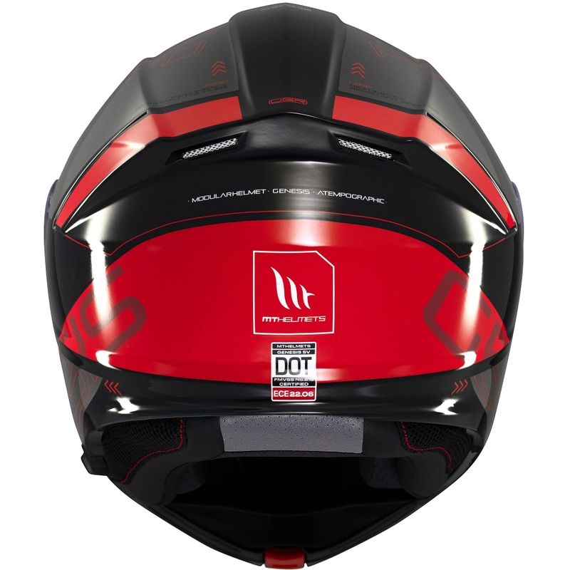 Klappbarer Motorradhelm MT Genesis SV Atempo schwarz-grau-rot