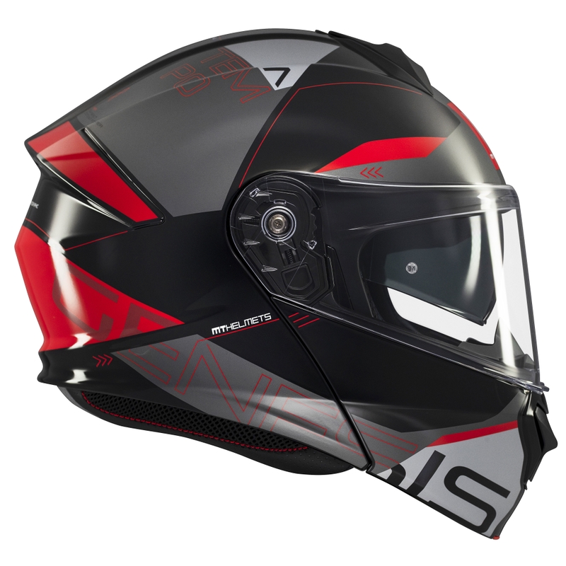 Klappbarer Motorradhelm MT Genesis SV Atempo schwarz-grau-rot