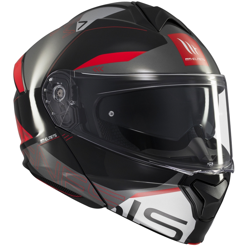 Klappbarer Motorradhelm MT Genesis SV Atempo schwarz-grau-rot