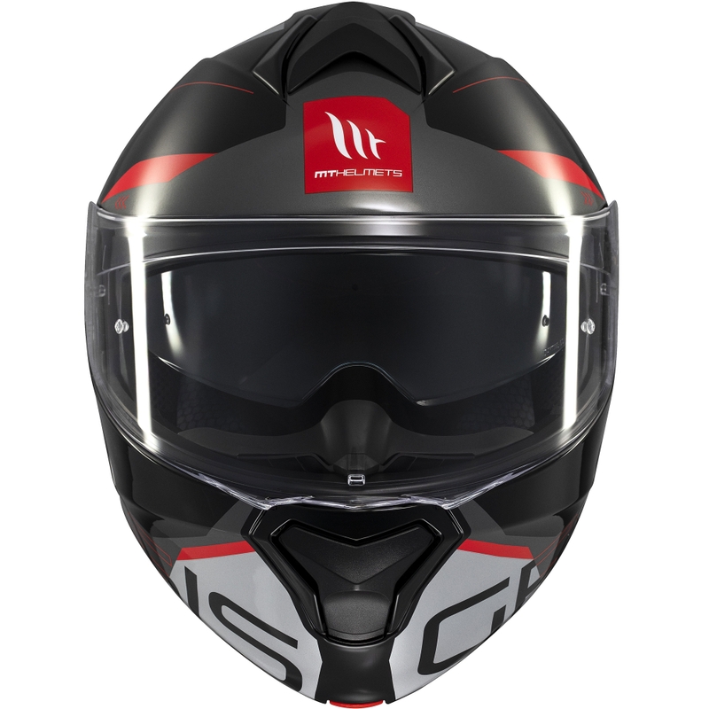 Klappbarer Motorradhelm MT Genesis SV Atempo schwarz-grau-rot