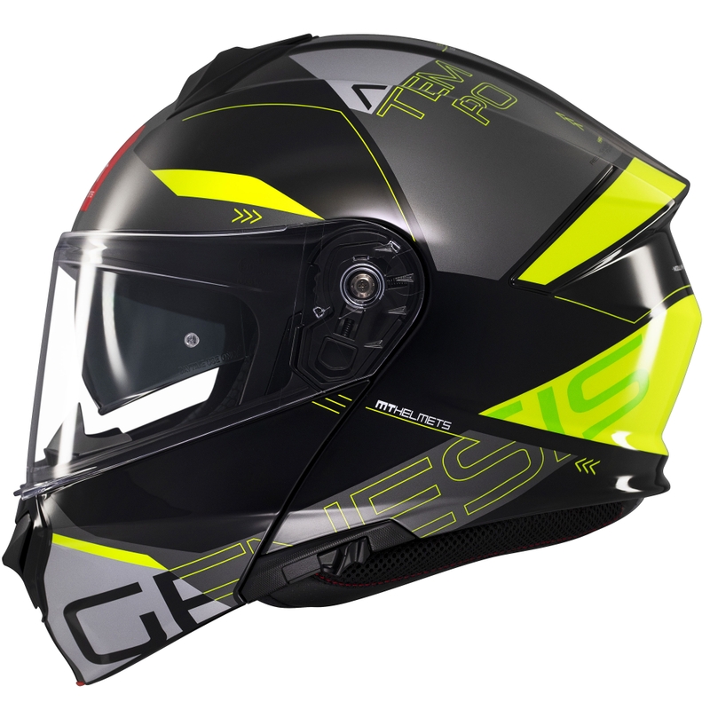 Klappbarer Motorradhelm MT Genesis SV Atempo schwarz-grau-fluo gelb