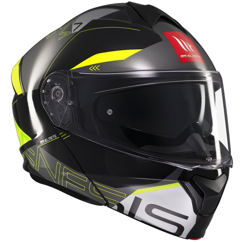 Klappbarer Motorradhelm MT Genesis SV Atempo schwarz-grau-fluo gelb