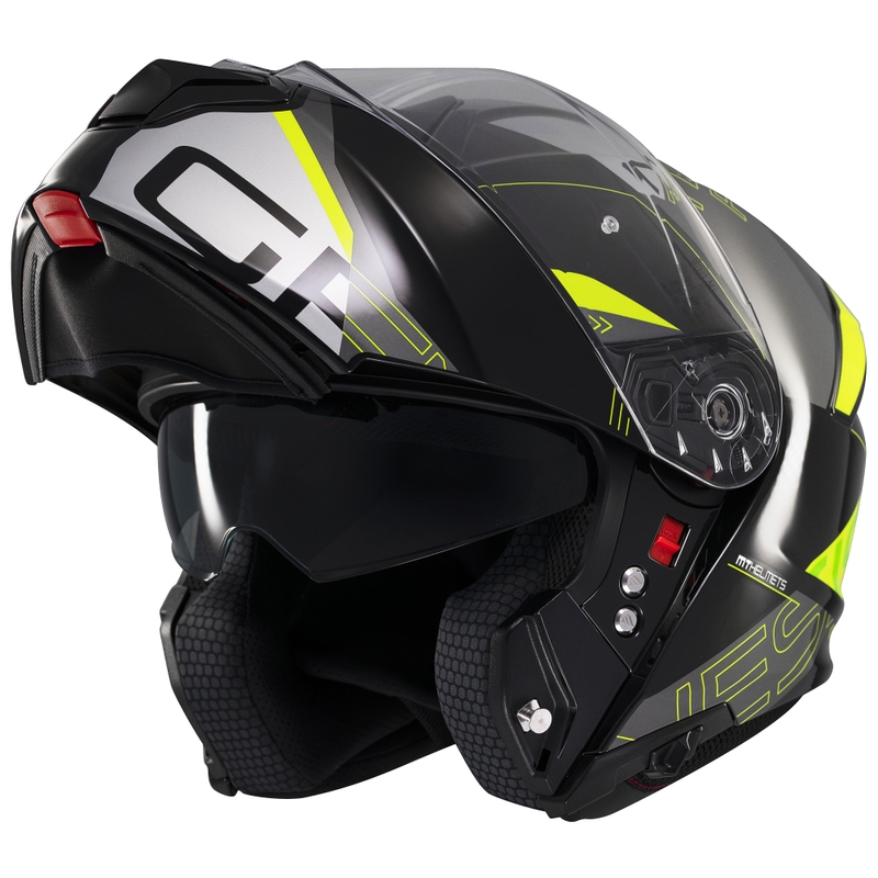 Klappbarer Motorradhelm MT Genesis SV Atempo schwarz-grau-fluo gelb