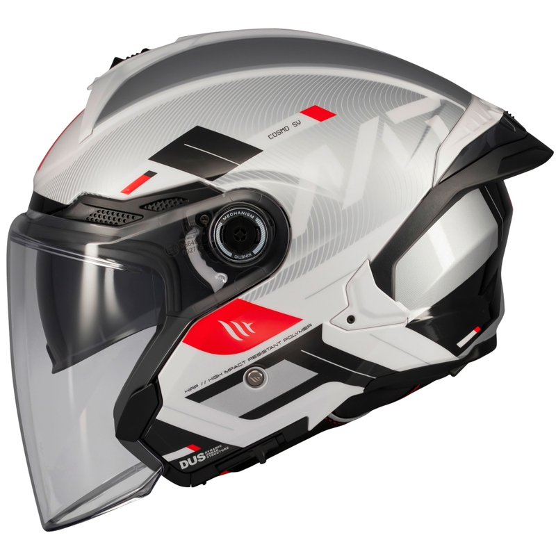 Offener Motorradhelm MT Cosmo SV Silence weiß-grau