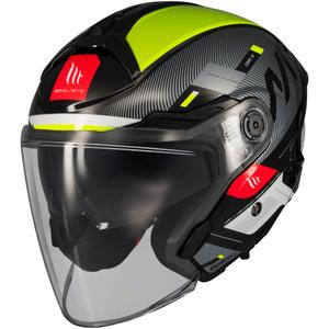 Offener Motorradhelm MT Cosmo SV Silence schwarz-fluo gelb