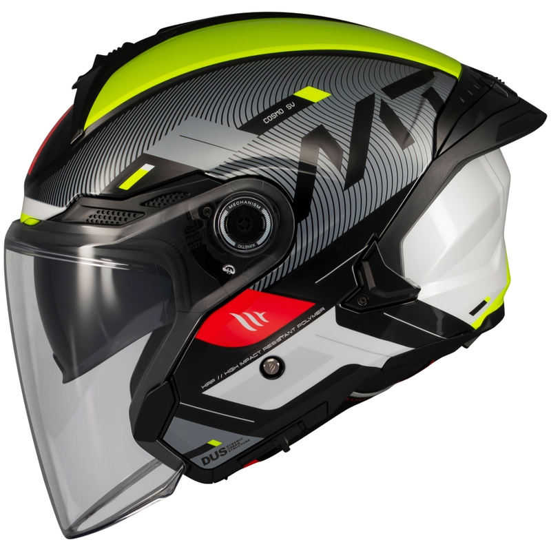 Offener Motorradhelm MT Cosmo SV Silence schwarz-fluo gelb
