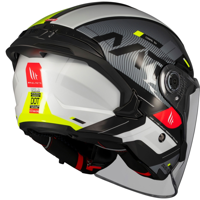 Offener Motorradhelm MT Cosmo SV Silence schwarz-fluo gelb
