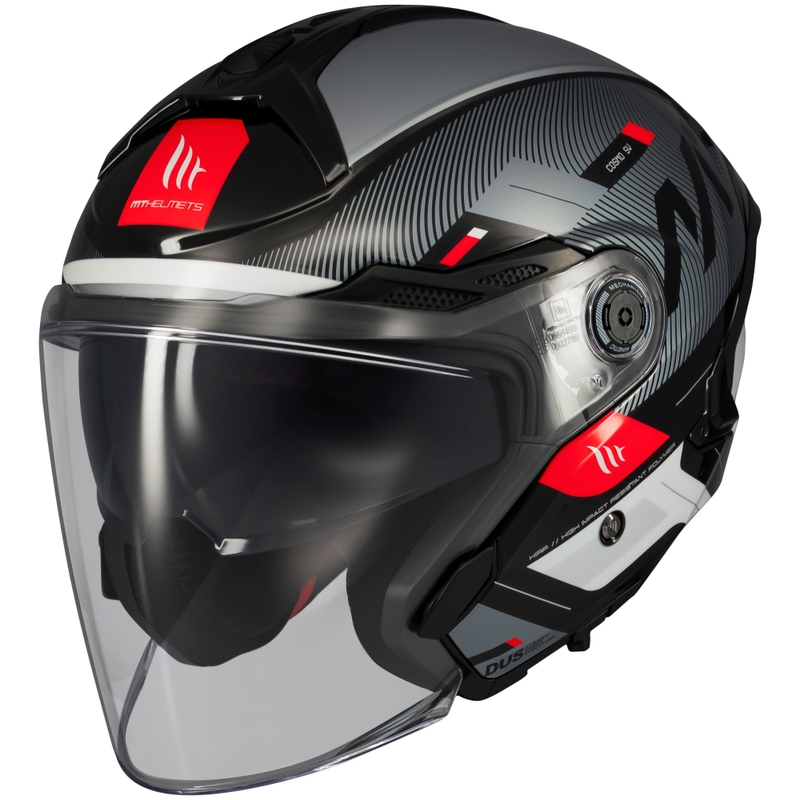 Offener Motorradhelm MT Cosmo SV Silence schwarz-grau-weiß