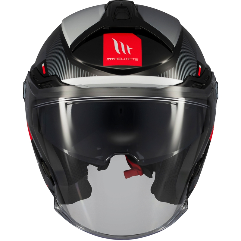 Offener Motorradhelm MT Cosmo SV Silence schwarz-grau-weiß
