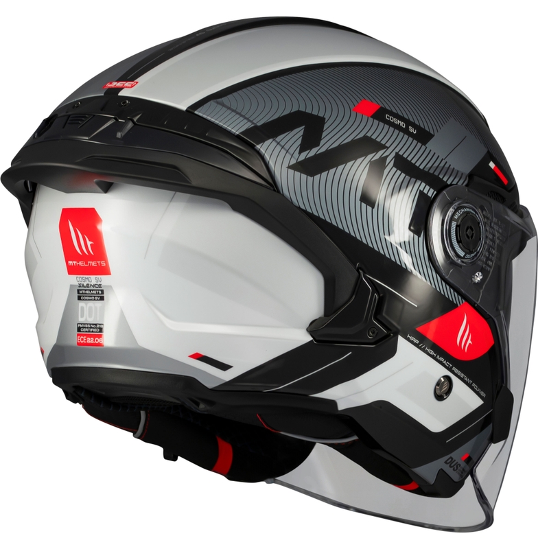 Offener Motorradhelm MT Cosmo SV Silence schwarz-grau-weiß