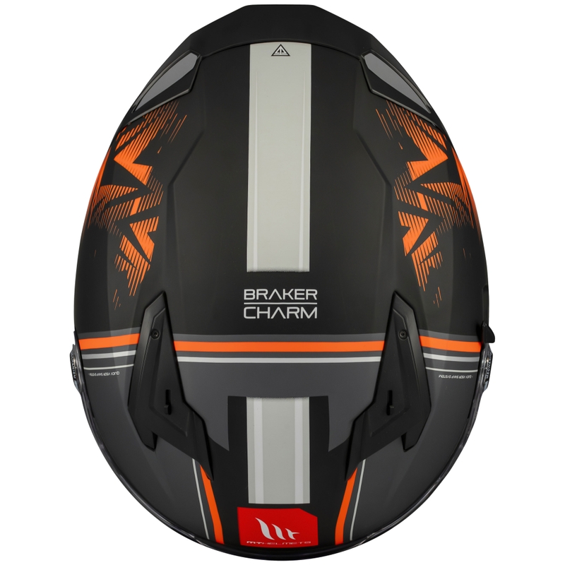 Integrierter Motorradhelm MT Braker SV Charm mattschwarz-orange