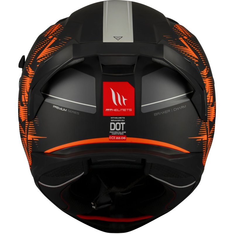 Integrierter Motorradhelm MT Braker SV Charm mattschwarz-orange