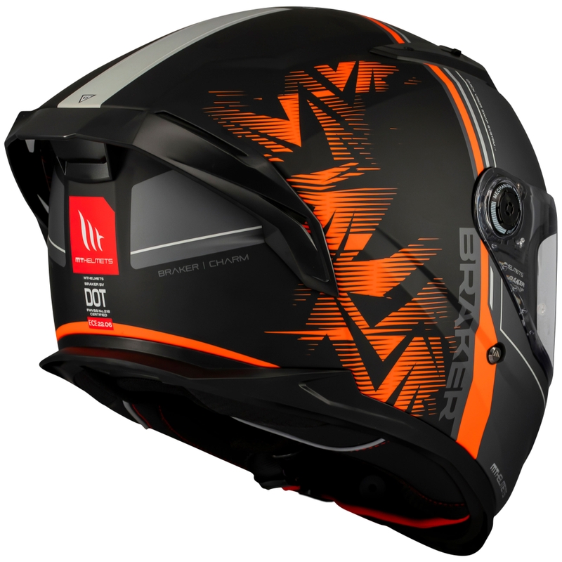 Integrierter Motorradhelm MT Braker SV Charm mattschwarz-orange
