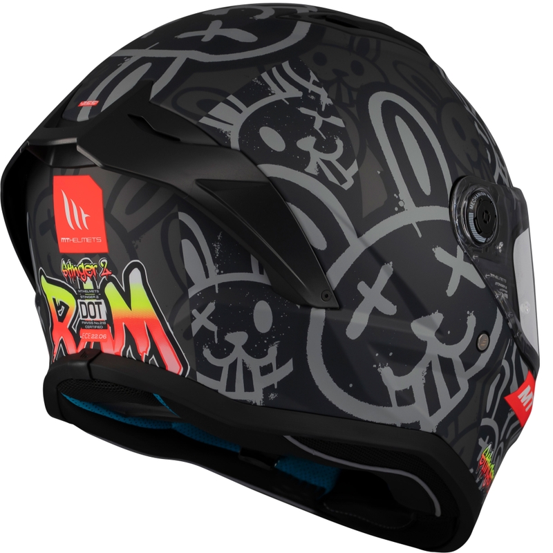 Integrierter Motorradhelm MT Stinger 2 RAM F1 schwarz-grau