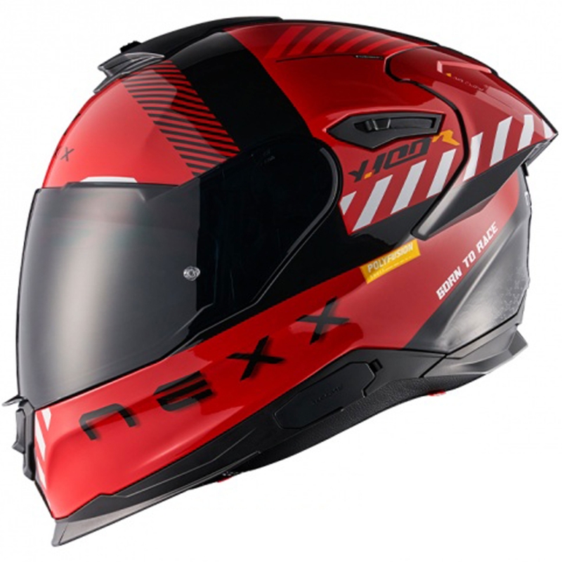 NEXX Y.100R Fade Integralhelm Motorrad rot-schwarz