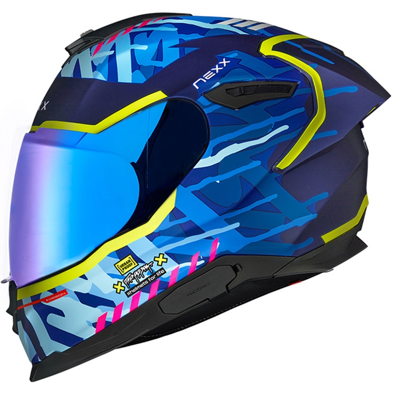 Integrierter Motorradhelm Nexx Y.100R Urbangram dunkelblau