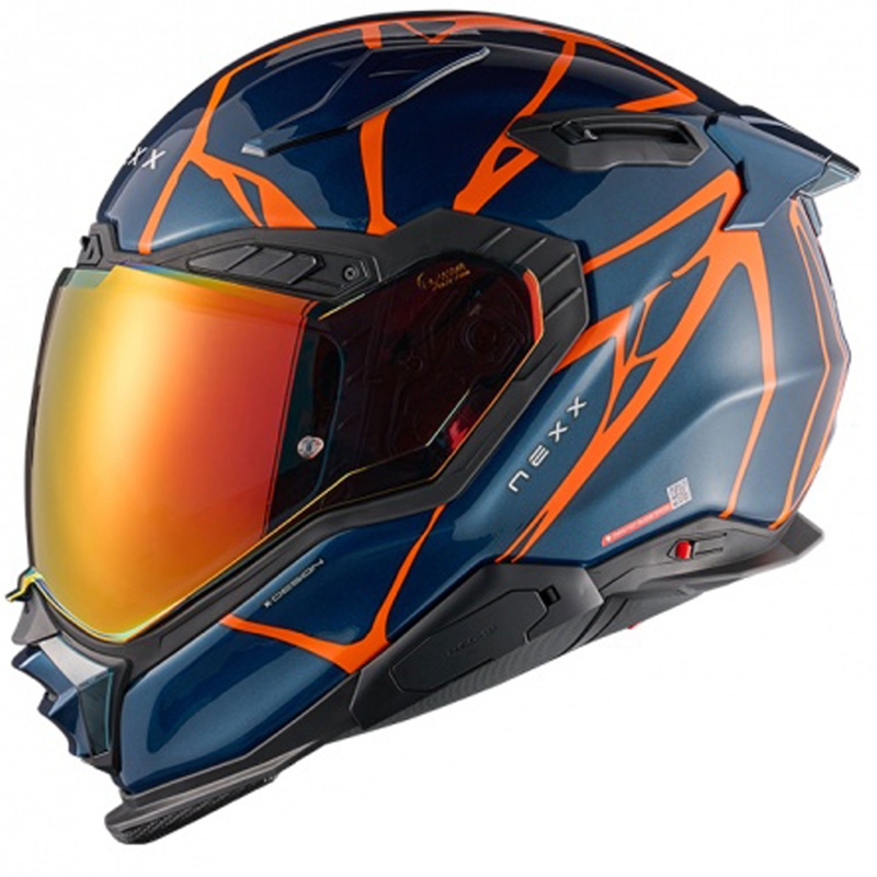 Nexx X.WST3 B-Side Integralhelm Motorrad blau-orange