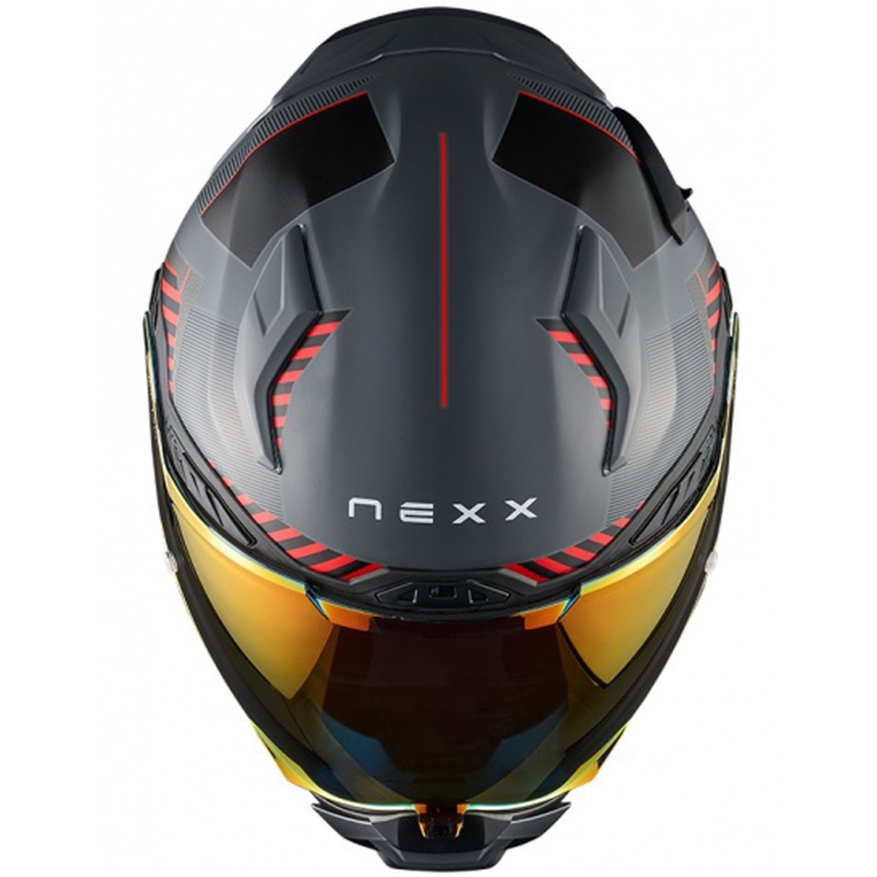 Integrierter Motorradhelm Nexx X.WST3 Fluence grau-rot