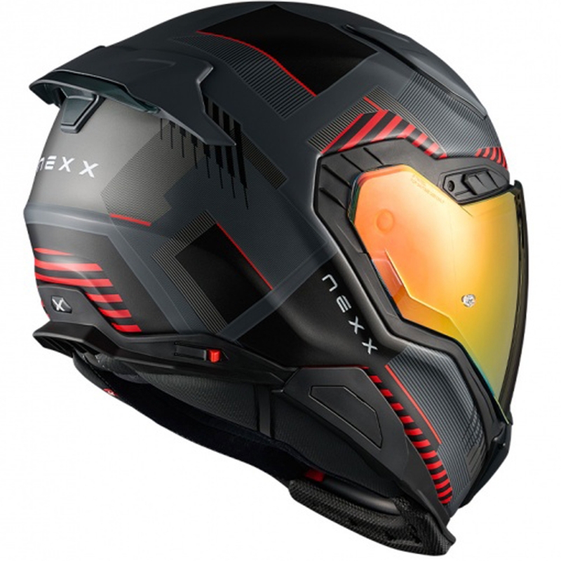 Integrierter Motorradhelm Nexx X.WST3 Fluence grau-rot