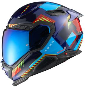 Integrierter Motorradhelm Nexx X.WST3 Fluence blau-rot