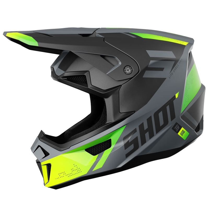 Motocross-Helm Shot Lite Ultra matt fluogelb