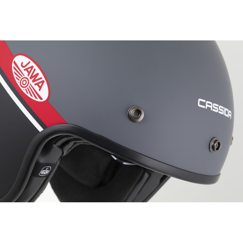 Jethelm Cassida Oxygen 2.0 Jawa OHC matt grau-rot-schwarz-weiß