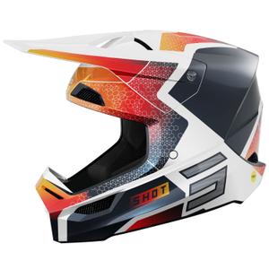 Motocross-Helm Shot Race Phaser perlblau-weiß-orange