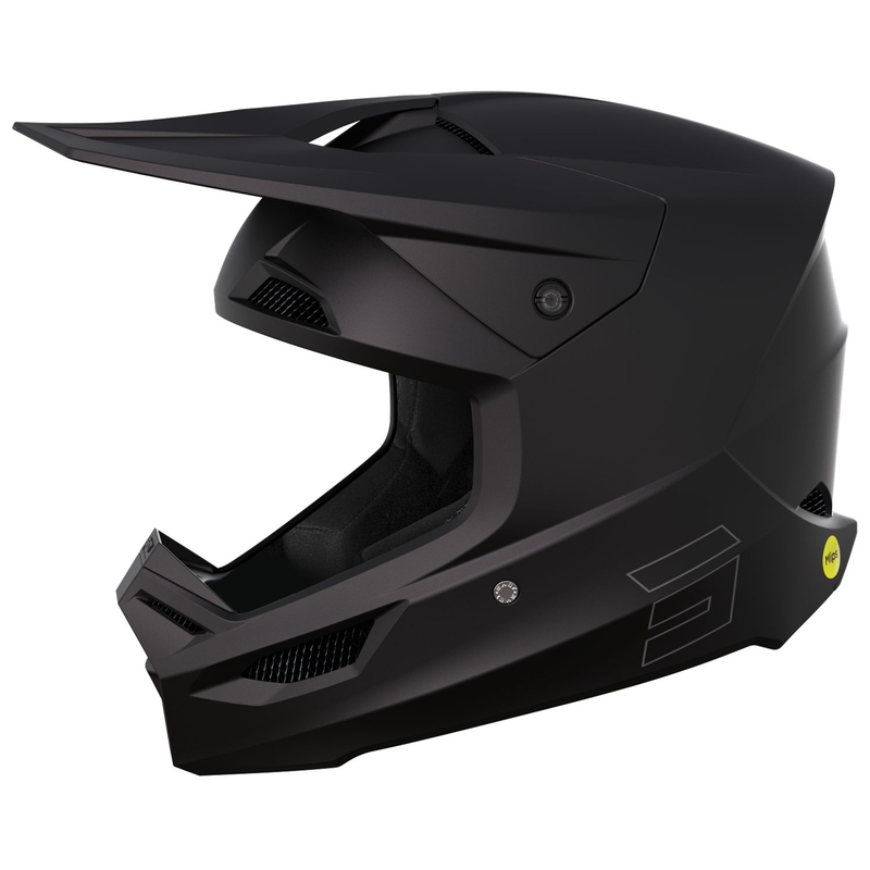 Motocross-Helm Shot Race Solid Black Ausverkauf