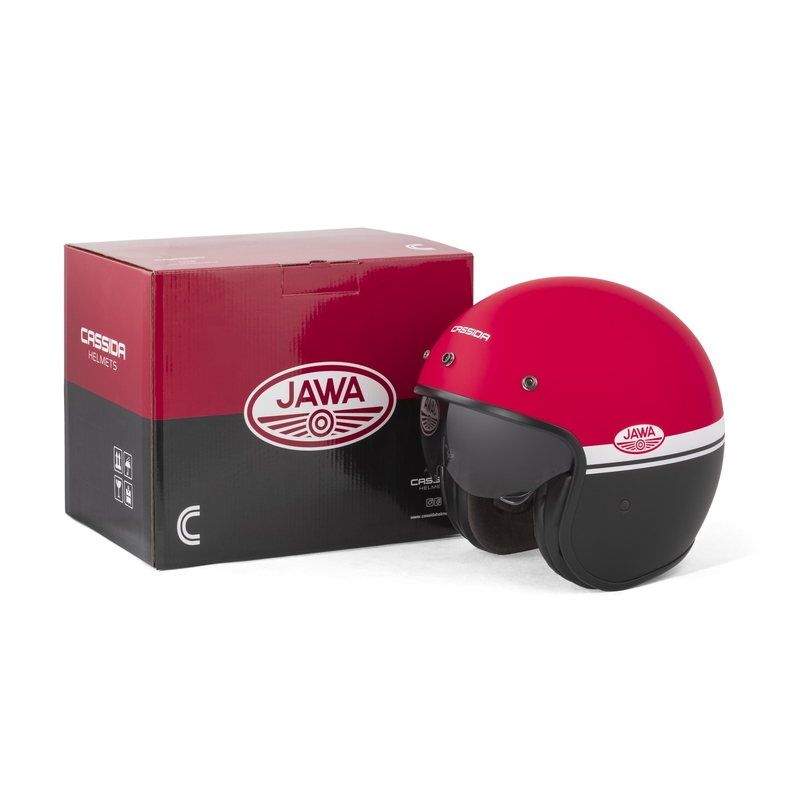 Jethelm Cassida Oxygen 2.0 Jawa OHC matt rot-schwarz-weiß