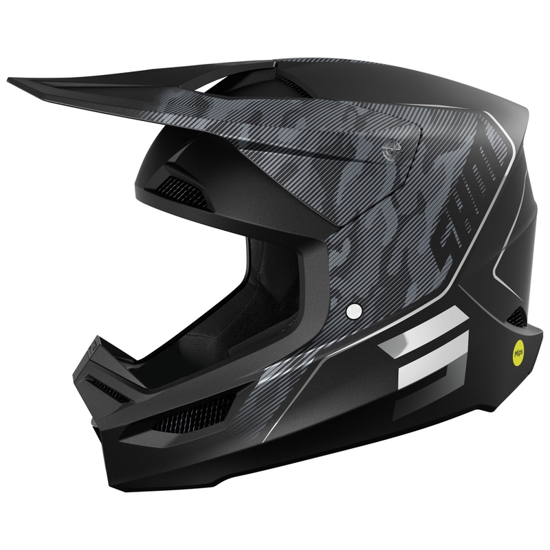 Motocross-Helm Shot Camo Tactic mattschwarz-grau
