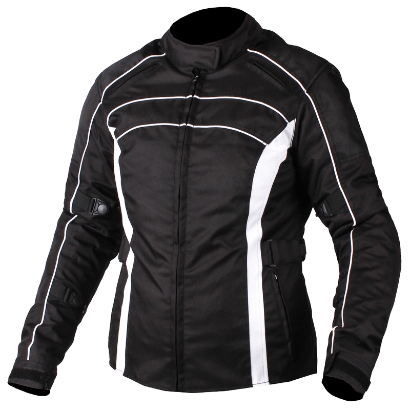 Women's Basic Schwarz-Weiß Motorradjacke Ausverkauf