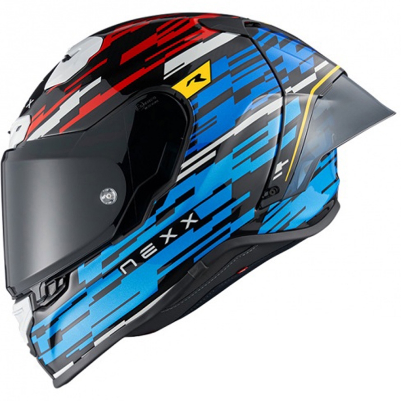 Integrierter Motorradhelm Nexx X.R3R Glitch Racer blau-rot