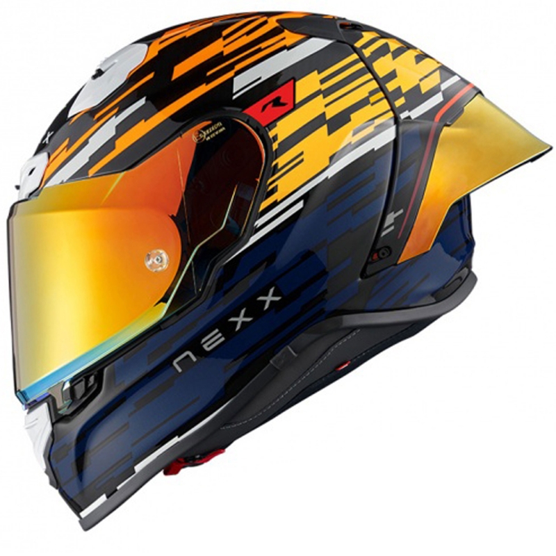 Integrierter Motorradhelm Nexx X.R3R Glitch Racer orange-blau Ausverkauf