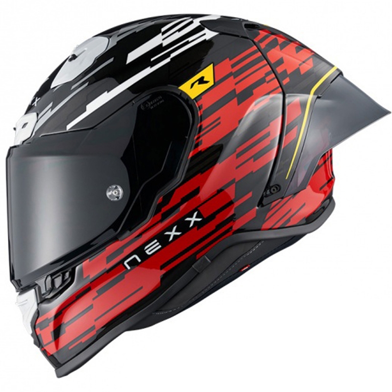 Integrierter Motorradhelm Nexx X.R3R Glitch Racer rot-weiß Ausverkauf