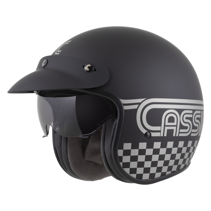 Cassida Oxygen 2.0 Rondo Jet-Motorradhelm matt schwarz-silber